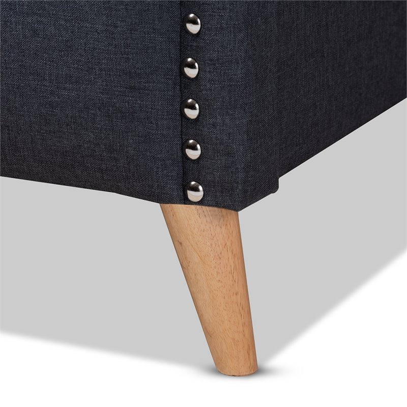 Baxton Studio Felisa Upholstered Wood King Platform Bed in Charcoal Gray