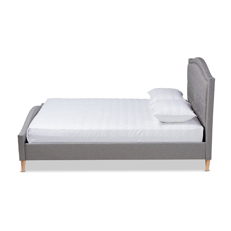 Baxton Studio Felisa Upholstered Wood King Platform Bed in Gray