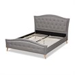 Baxton Studio Felisa Upholstered Wood King Platform Bed in Gray