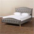 Baxton Studio Felisa Upholstered Wood King Platform Bed in Gray