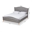Baxton Studio Felisa Upholstered Wood King Platform Bed in Gray