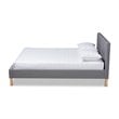 Baxton Studio Aneta Mid-Century Wood and Fabric King Platform Bed in Gray