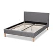 Baxton Studio Aneta Mid-Century Wood and Fabric King Platform Bed in Gray