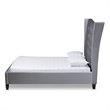 Baxton Studio Viola Modern Velvet Upholstered Queen Platform Bed in Gray