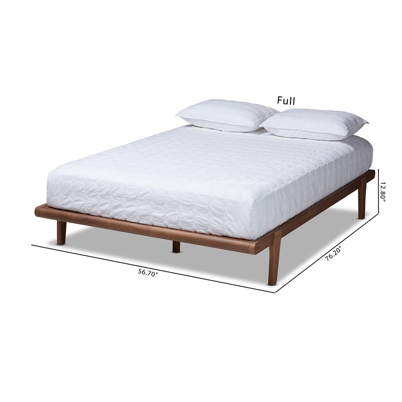 Baxton Studio Iseline Contemporary Wood Full Platform Bed in Walnut Brown