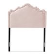 Baxton Studio Nadeen Contemporary Velvet Twin Headboard in Light Pink