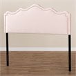 Baxton Studio Nadeen Contemporary Velvet Queen Headboard in Light Pink