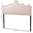 Baxton Studio Nadeen Contemporary Velvet Queen Headboard in Light Pink