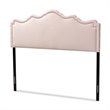 Baxton Studio Nadeen Contemporary Velvet Queen Headboard in Light Pink