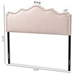 Baxton Studio Nadeen Contemporary Velvet King Headboard in Light Pink
