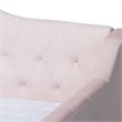 Baxton Studio Perry Velvet Upholstered Queen Daybed with Trundle in Pink