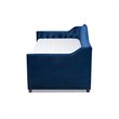 Baxton Studio Perry Contemporary Tufted Velvet Twin Daybed with Trundle in Blue