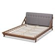 Baxton Studio Sante Mid-Century Upholstered Wood Full Platform Bed in Gray