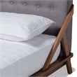 Baxton Studio Sante Mid-Century Upholstered Wood Full Platform Bed in Gray