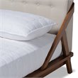 Baxton Studio Sante Mid-Century Wood and Fabric King Platform Bed - Light Beige