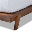 Baxton Studio Sante Mid-Century Wood and Fabric King Platform Bed - Light Beige