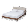 Baxton Studio Sante Mid-Century Wood and Fabric King Platform Bed - Light Beige