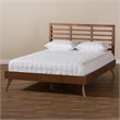 Baxton Studio Calisto Mid-Century Wood Full Platform Bed in Walnut Brown