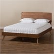 Baxton Studio Demeter Mid-Century Wood King Platform Bed in Walnut Brown
