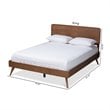 Baxton Studio Demeter Mid-Century Wood King Platform Bed in Walnut Brown