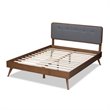 Baxton Studio Dilara Mid-Century Wood and Fabric Full Platform Bed in Dark Gray