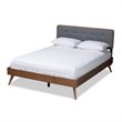 Baxton Studio Dilara Mid-Century Wood and Fabric Full Platform Bed in Dark Gray