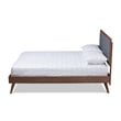 Baxton Studio Ines Mid-Century Wood and Fabric King Platform Bed in Dark Gray