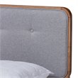 Baxton Studio Dilara Mid-Century Wood and Fabric Queen Platform Bed - Light Gray