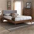 Baxton Studio Dilara Mid-Century Wood and Fabric Queen Platform Bed - Light Gray