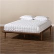 Baxton Studio Kaia Mid-Century Wood Full Platform Bed in Walnut Brown