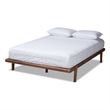 Baxton Studio Kaia Mid-Century Wood Queen Platform Bed in Walnut Brown