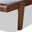 Baxton Studio Kaia Mid-Century Wood King Platform Bed in Walnut Brown