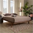 Baxton Studio Kaia Mid-Century Wood King Platform Bed in Walnut Brown