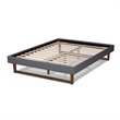 Baxton Studio Liliya Mid-Century Wood and Fabric Queen Platform Bed in Dark Gray
