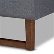 Baxton Studio Liliya Mid-Century Wood and Fabric Queen Platform Bed in Dark Gray