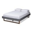 Baxton Studio Liliya Mid-Century Wood and Fabric Queen Platform Bed in Dark Gray