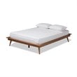 Baxton Studio Karine Mid-Century Wood Full Platform Bed in Walnut Brown