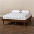 Baxton Studio Liliya Mid-Century Wood Queen Platform Bed in Walnut Brown