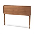 Baxton Studio Mailene Mid-Century Wood King Headboard in Walnut Brown