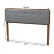 Baxton Studio Palina Mid-Century Wood Tufted Queen Headboard in Dark Gray