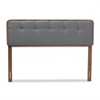 Baxton Studio Palina Mid-Century Wood Tufted King Headboard in Dark Gray