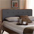 Baxton Studio Palina Mid-Century Wood Tufted King Headboard in Dark Gray