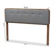 Baxton Studio Palina Mid-Century Wood Tufted King Headboard in Dark Gray