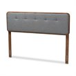 Baxton Studio Palina Mid-Century Wood Tufted King Headboard in Dark Gray