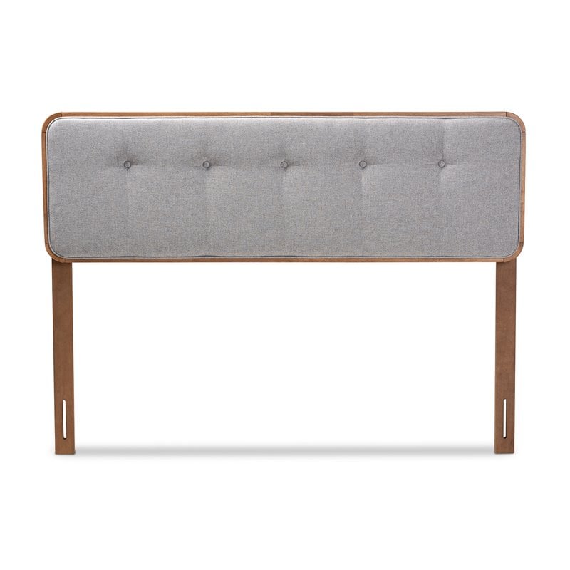 baxton studio palina mid-century wood tufted queen headboard in light gray