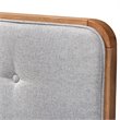 Baxton Studio Palina Mid-Century Wood Tufted Queen Headboard in Light Gray
