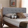 Baxton Studio Palina Mid-Century Wood Tufted Queen Headboard in Light Gray