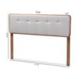 Baxton Studio Palina Mid-Century Wood Tufted Queen Headboard in Light Gray