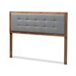 Baxton Studio Sarine Mid-Century Wood Tufted Full Headboard in Dark Gray