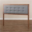 Baxton Studio Sarine Mid-Century Wood Tufted Queen Headboard in Dark Gray